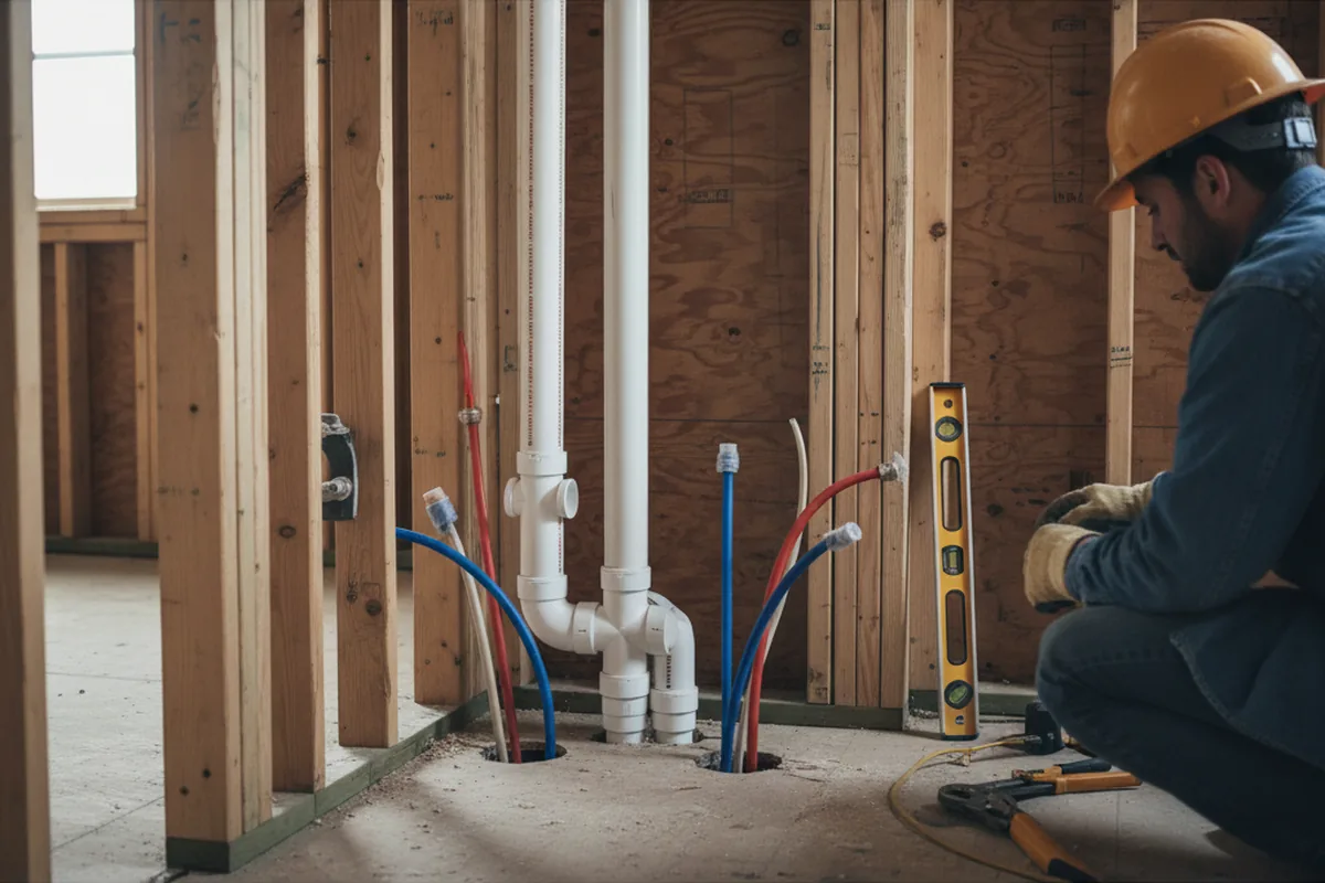 Drain and supply rough-in during Garbage Disposal Repair in Pacifica