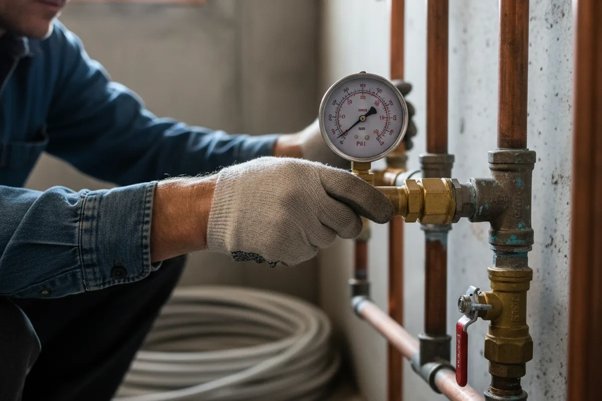 Pressure testing a repaired line during Water Line Repair in Pacifica